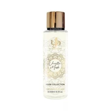   AL WATANIAH Musk Collection Vanilla Musk Body Mist Spray 250 ml